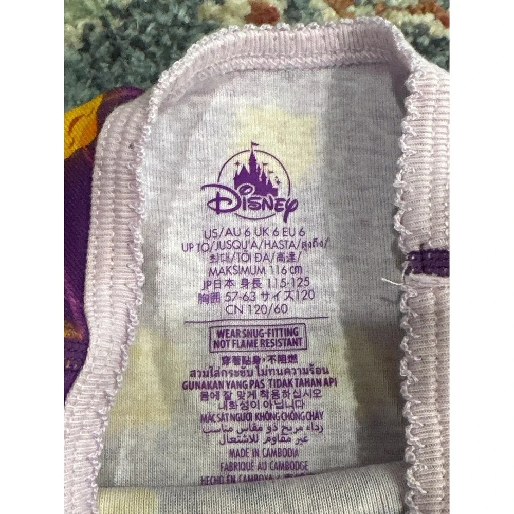 Disney Wish Pajama Set Girls 6 Purple Asha Star Shine On EUC
